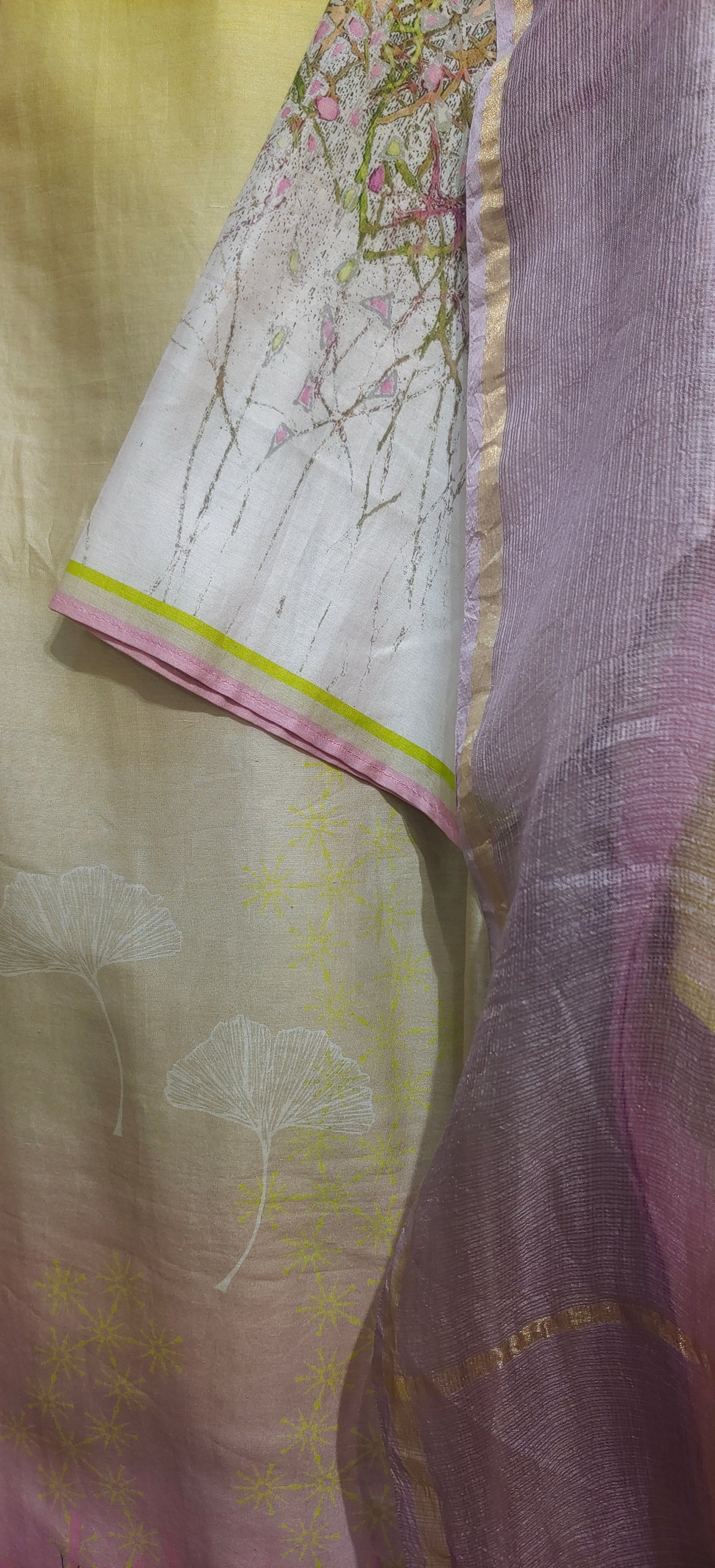 Semi Stitched Chanderi Kurta