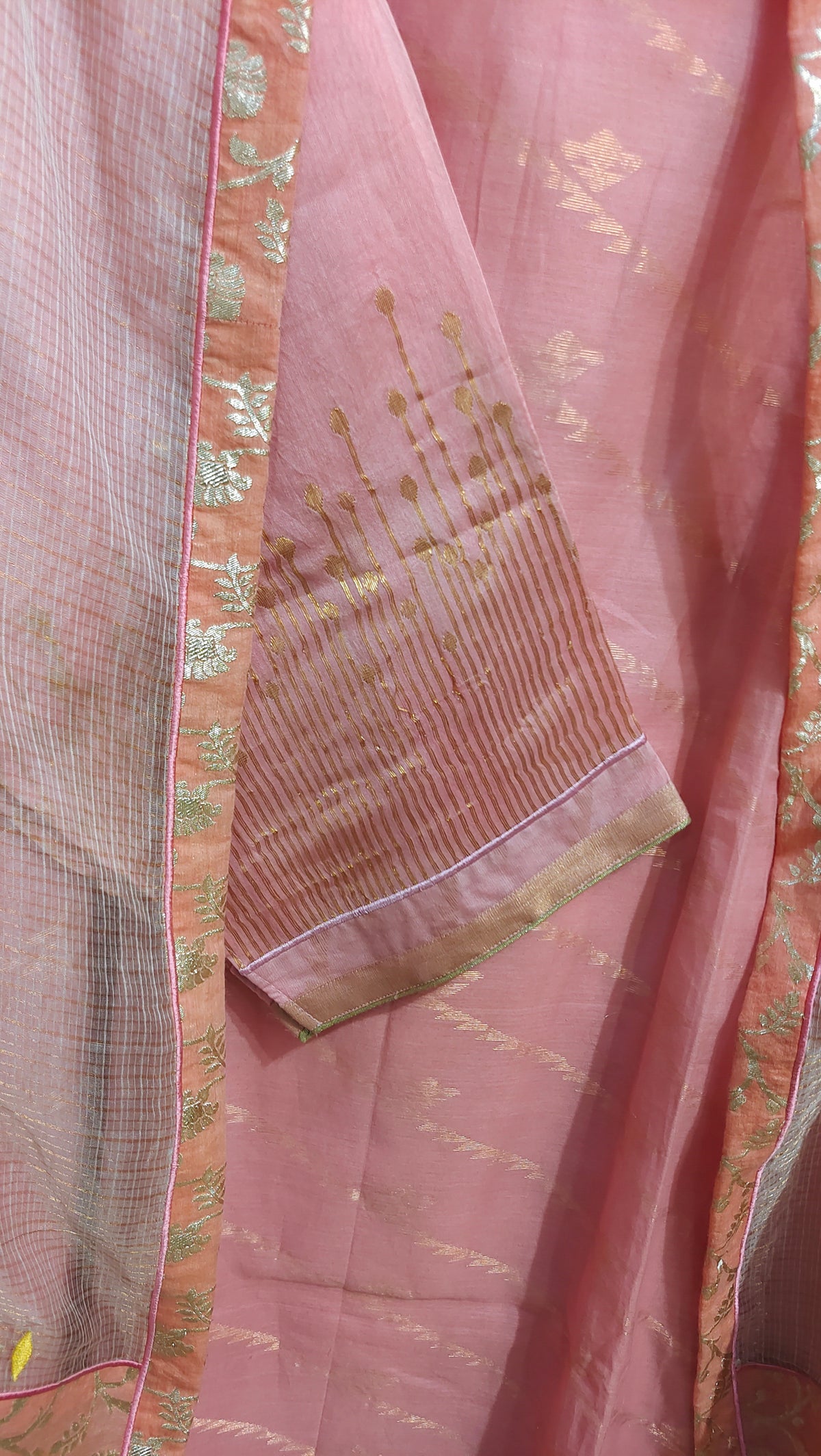 Semi Stitched Chanderi Formal kurta