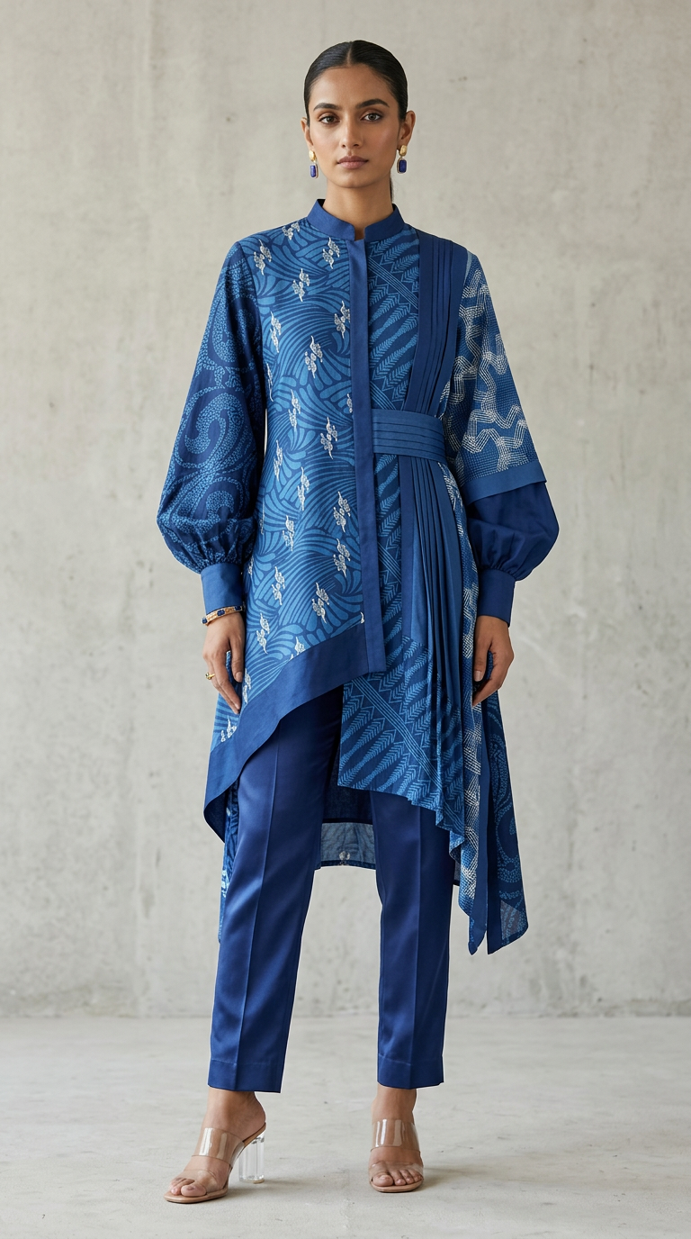 Customised indigo kurta set