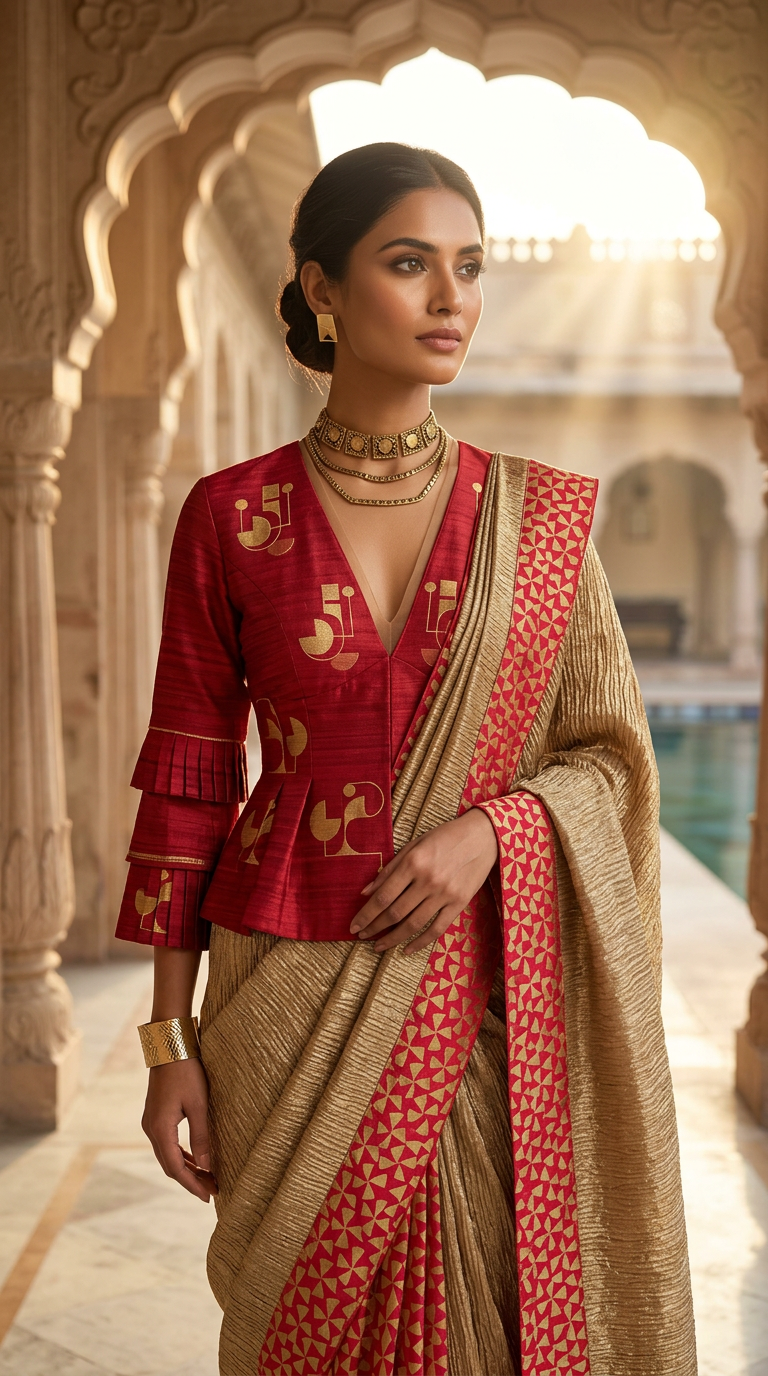 Customised Chanderi Anarkali set
