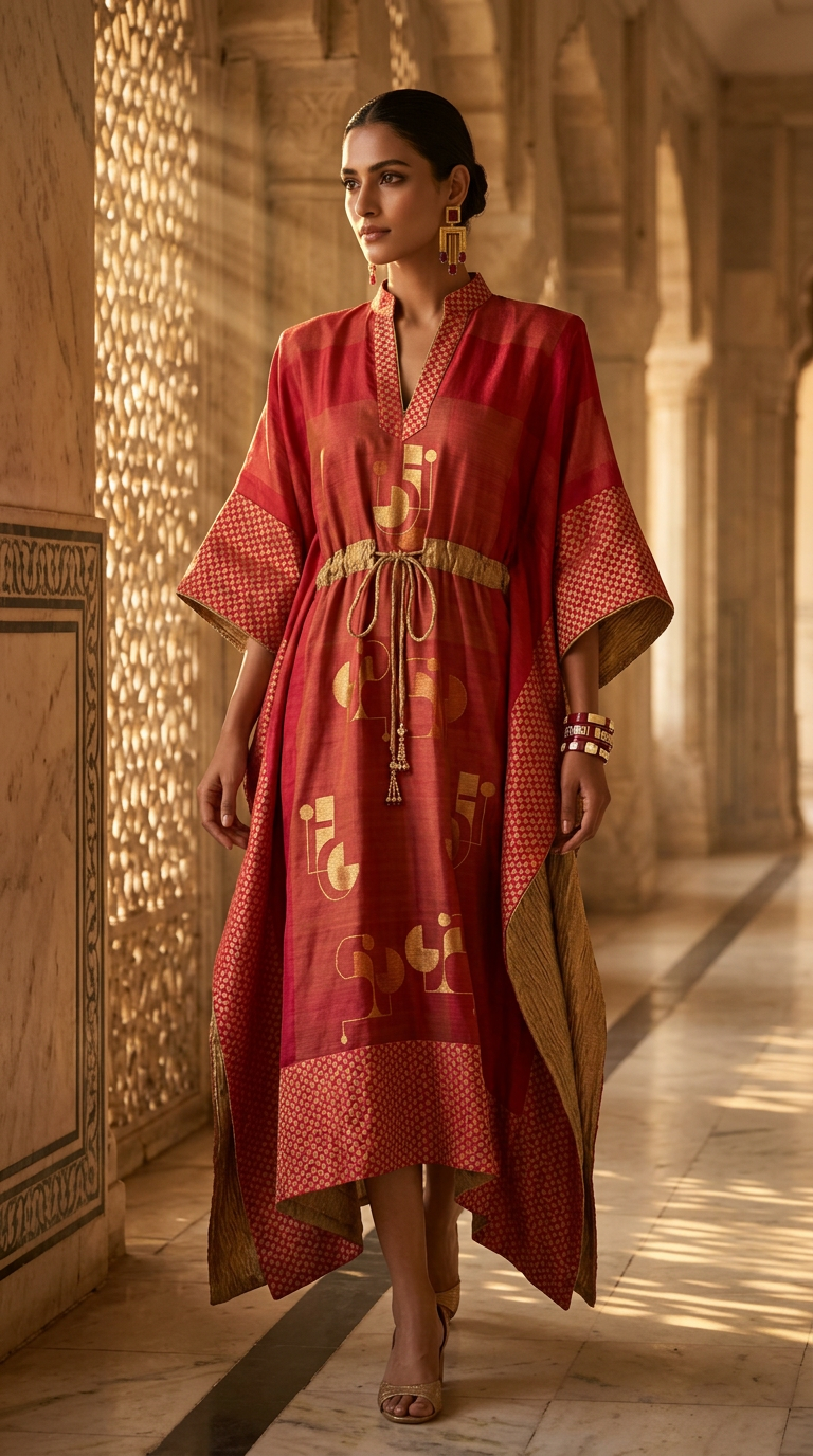 Customised Chanderi Anarkali set