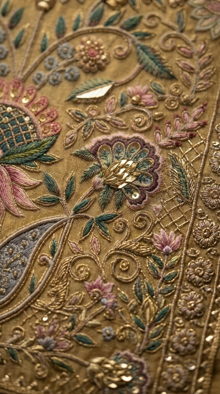 Customised Chanderi Embroidered set