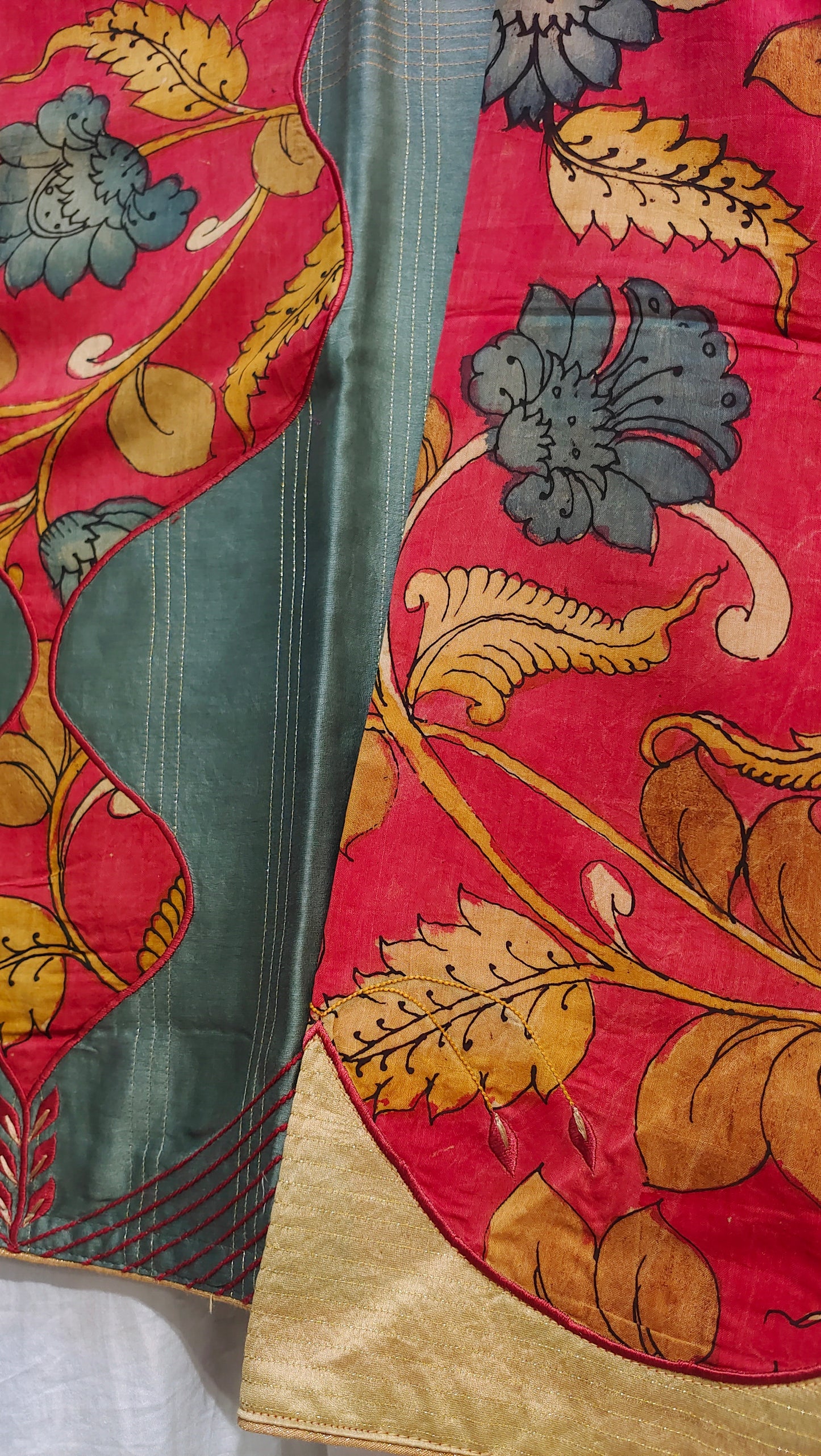 Semi Stitched Chanderi Kalamkari Blouse