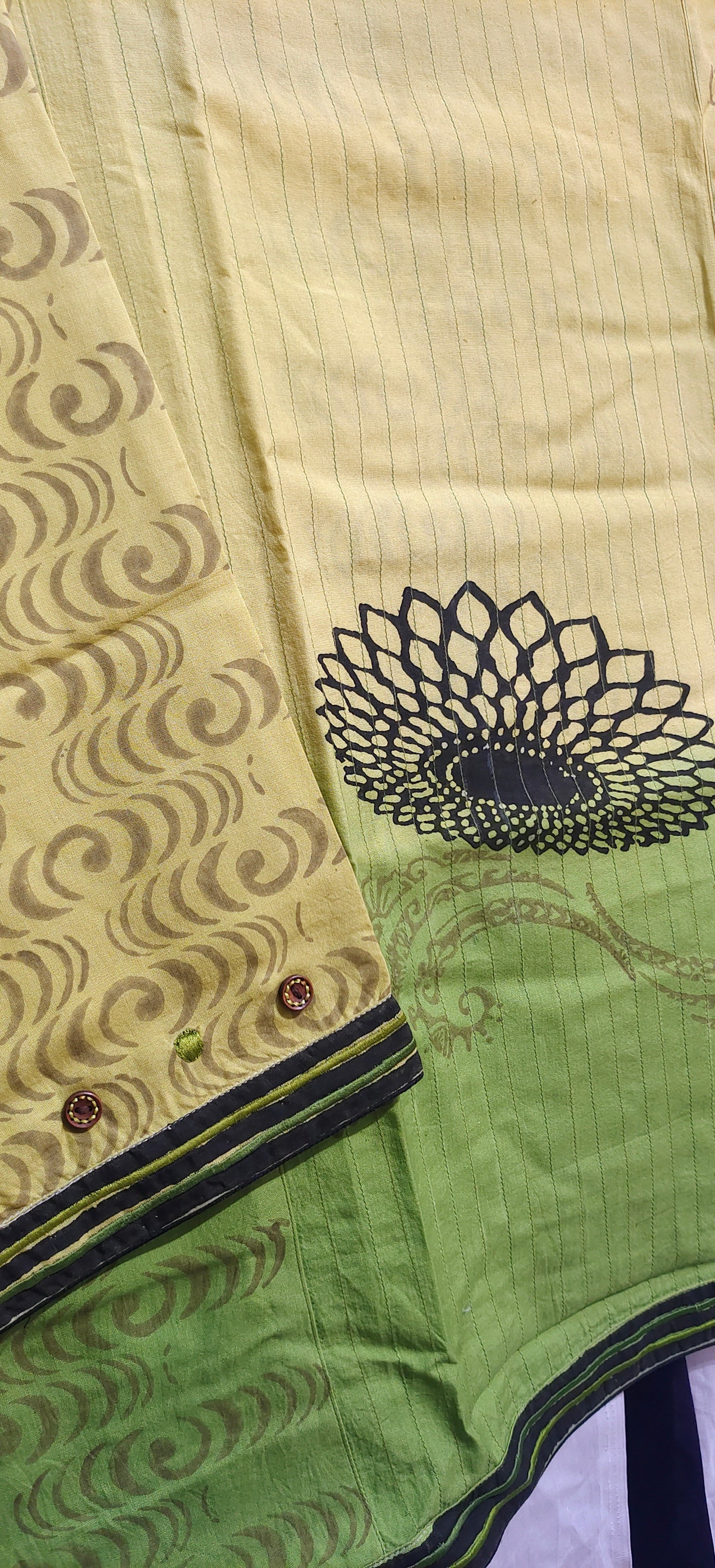 Semistitched Cotton Block Printed Short Tunic