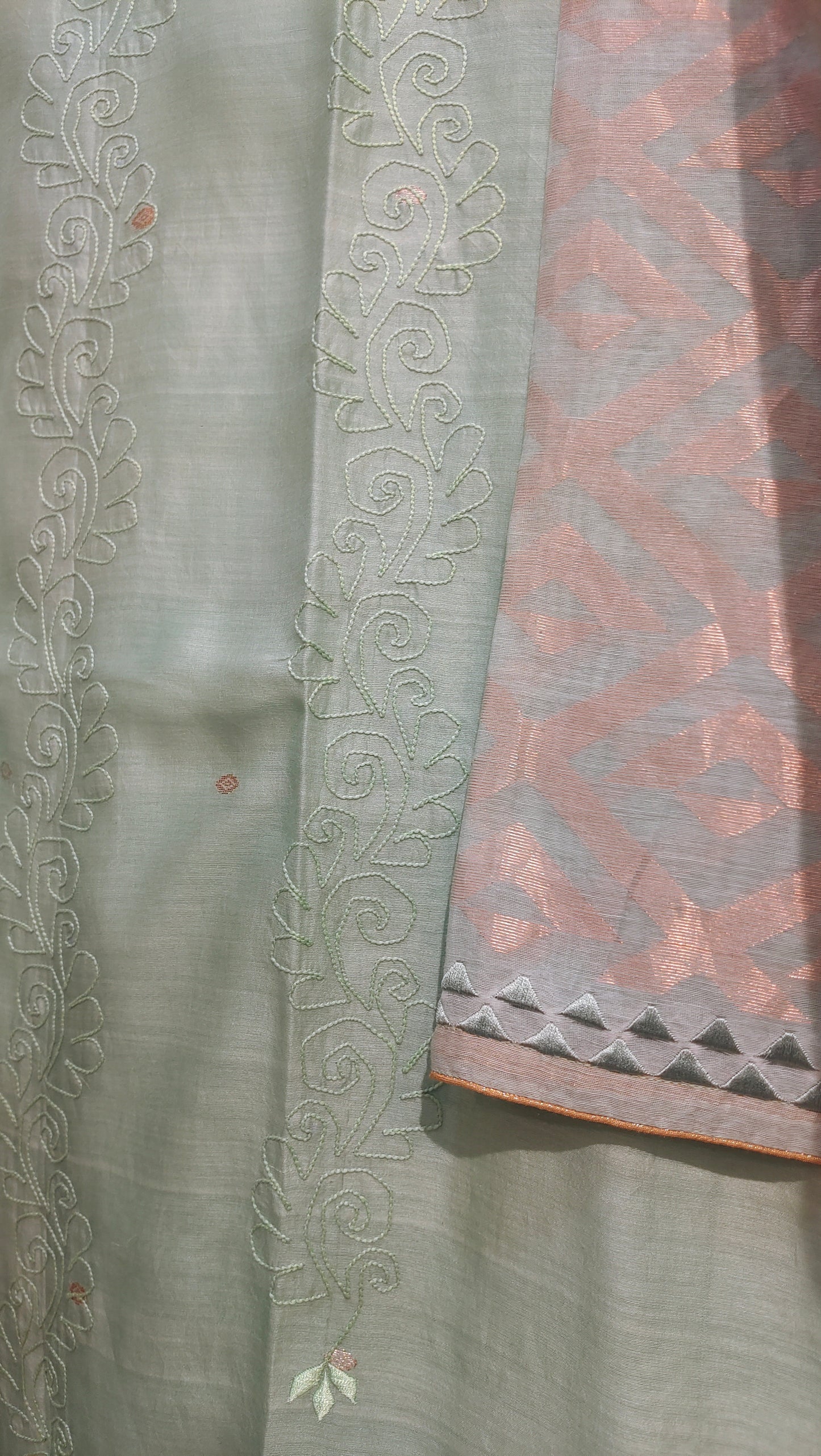 Semi Stitched Chanderi Formal kurta