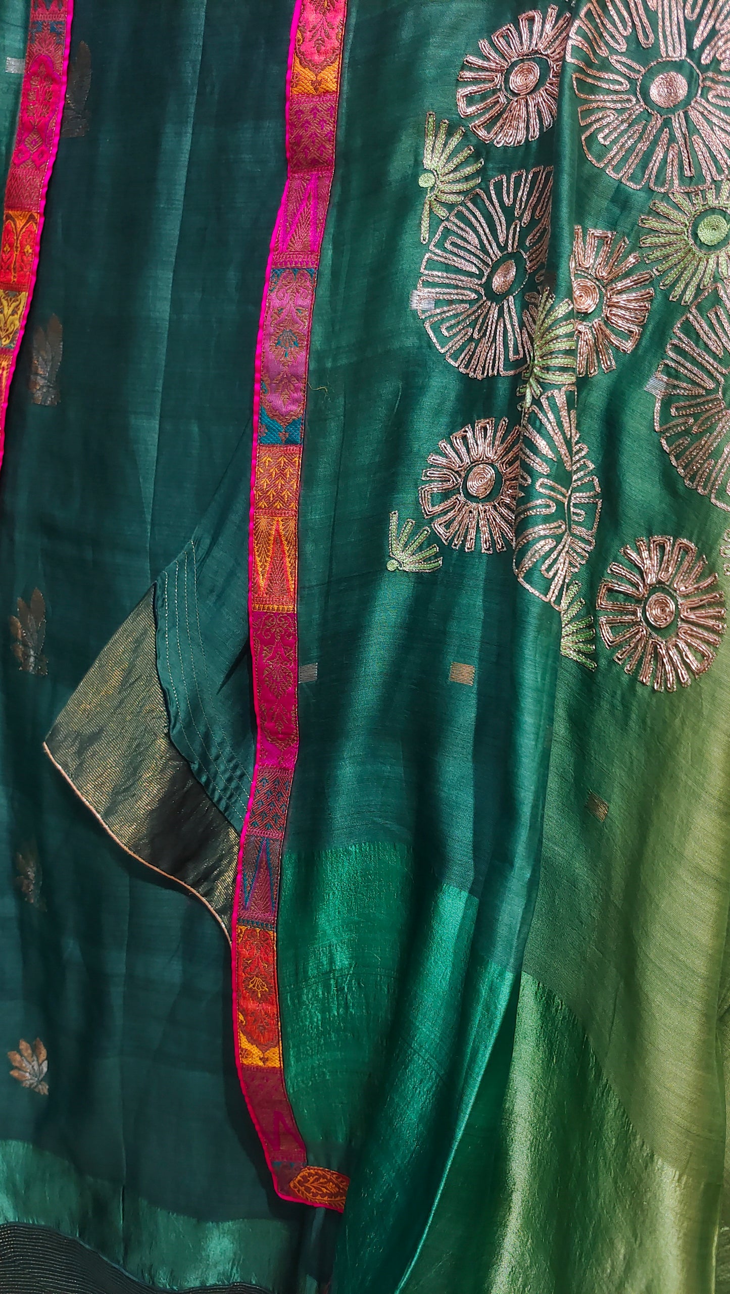 Semi Stitched Chanderi Formal Suitset