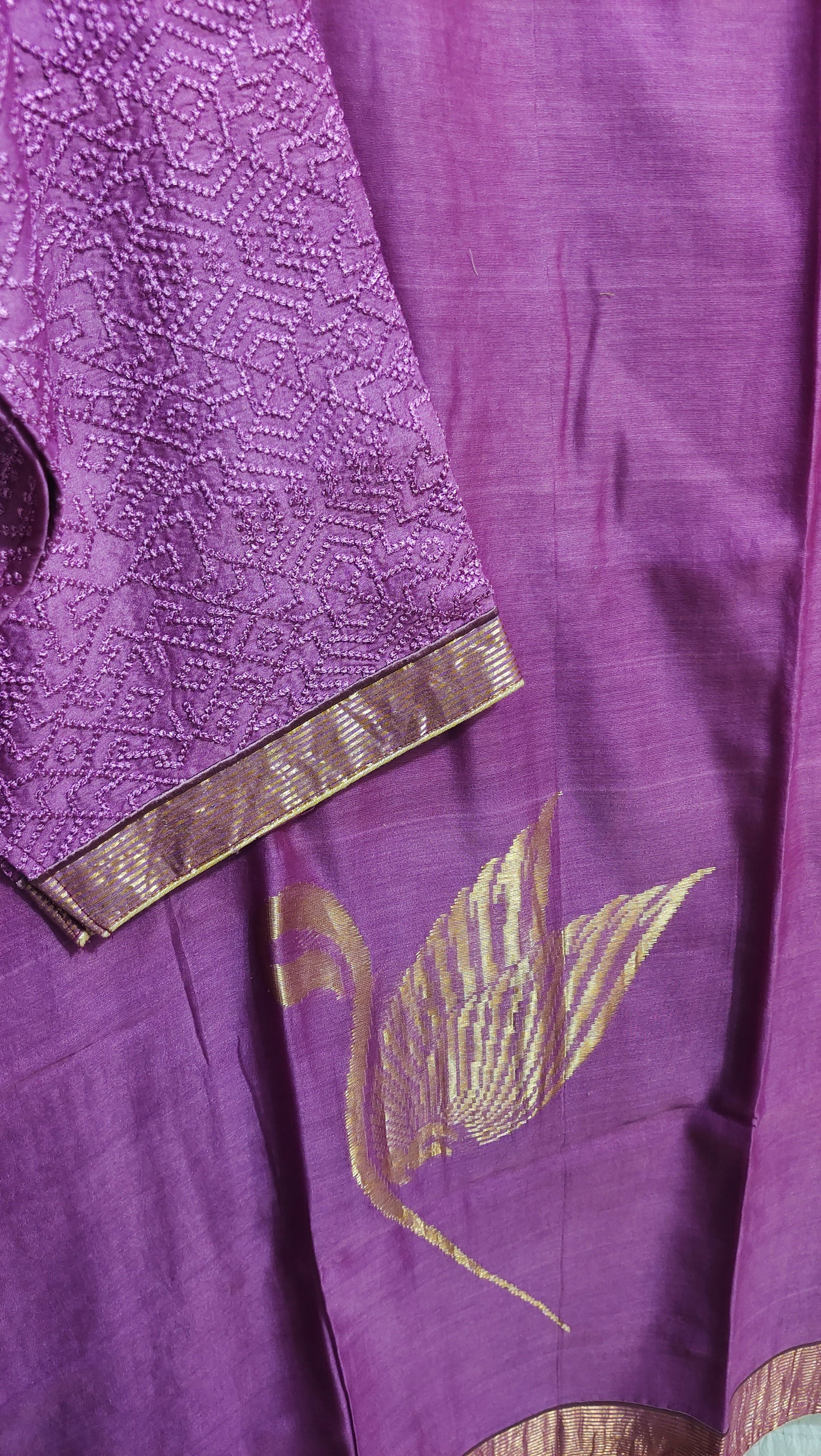 Semi Stitched Casual Chanderi Suitset