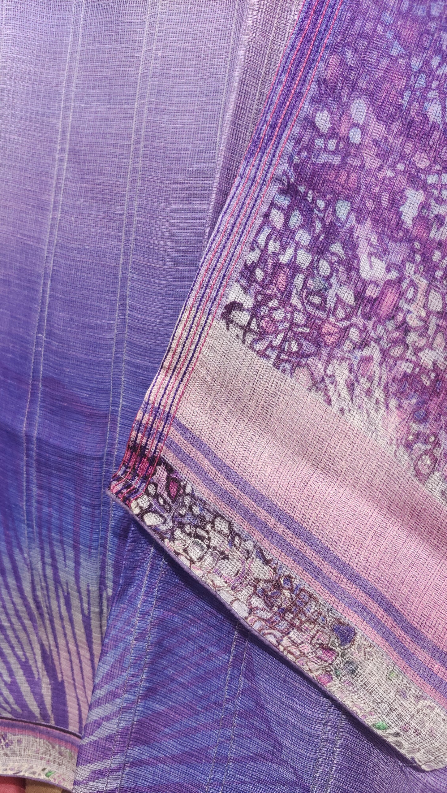 Semistitched Silk Linen Kota Digital Printed Short Tunic