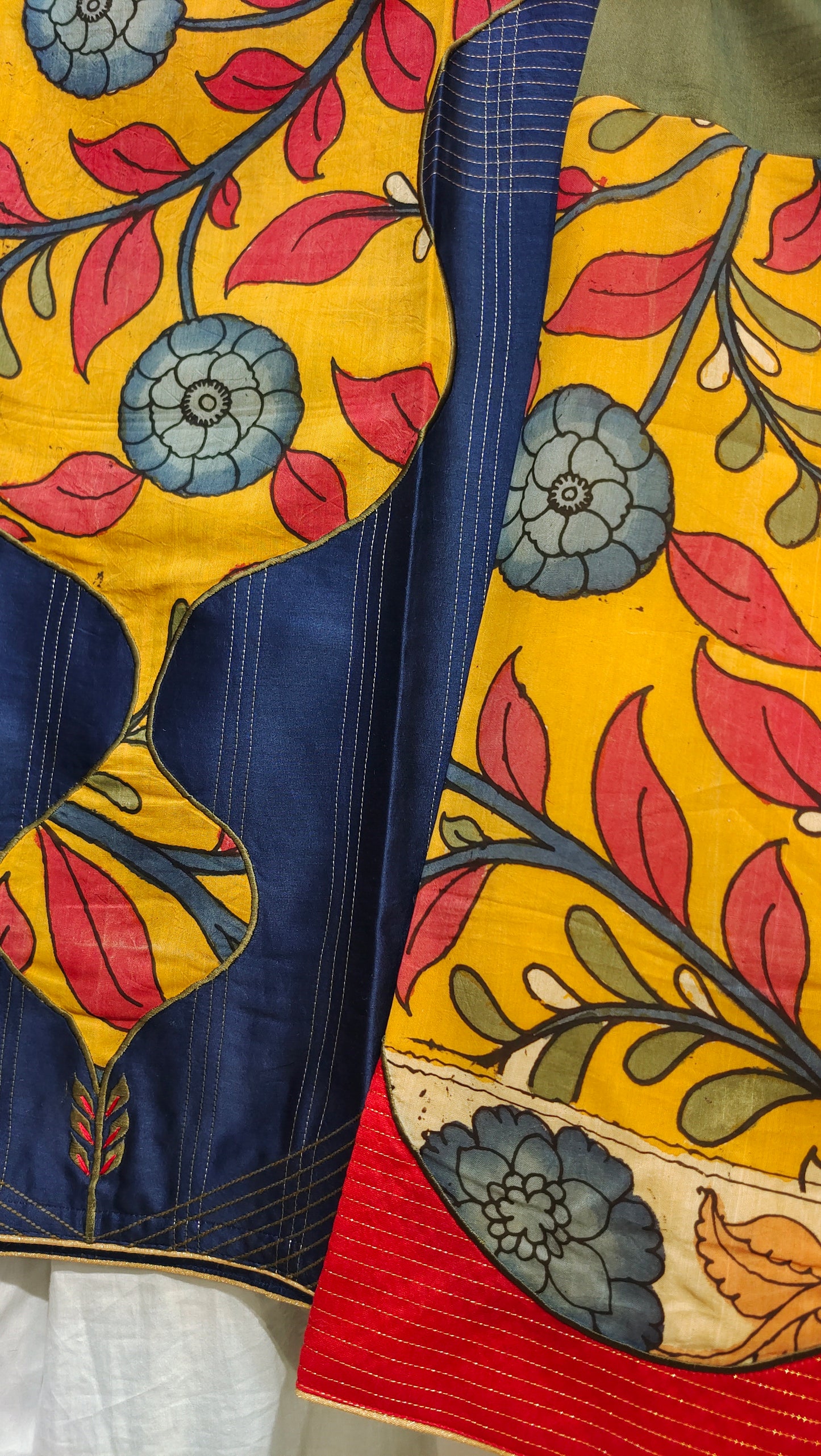 Semi Stitched Chanderi Kalamkari Blouse