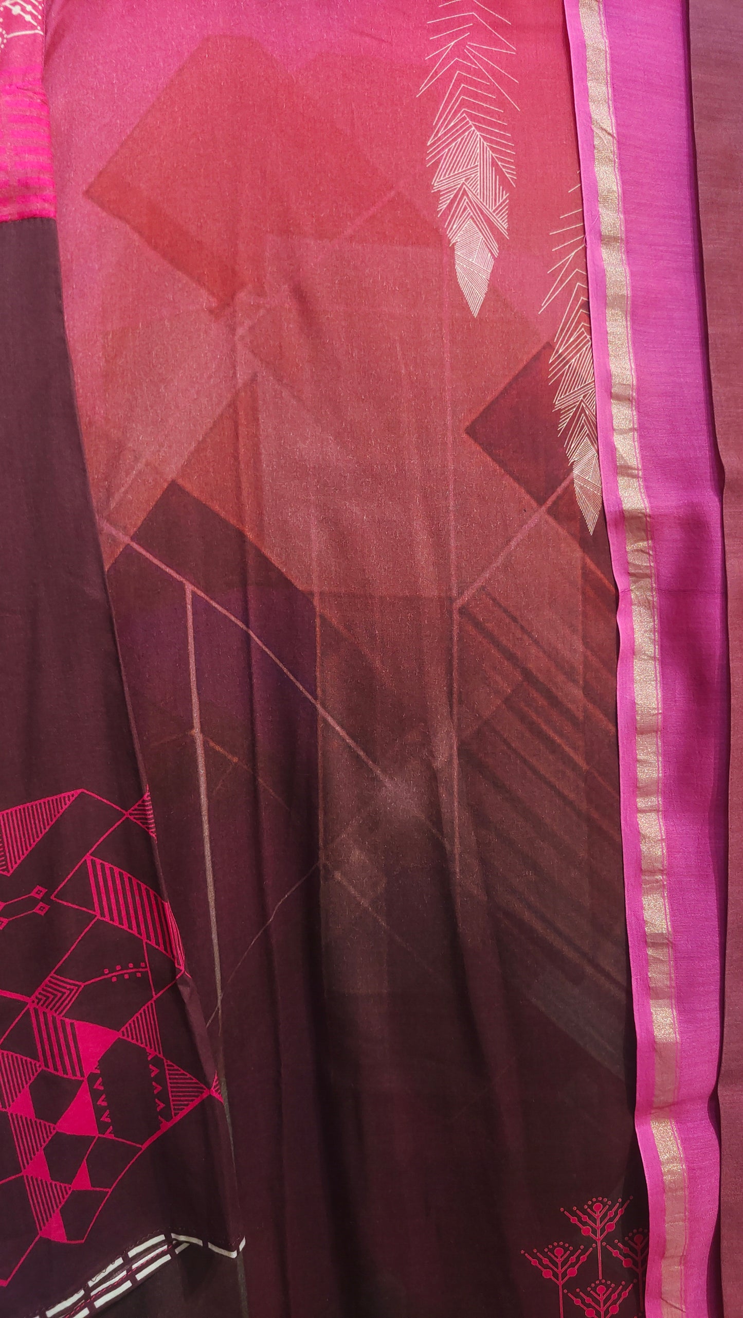 Semi Stitched Chanderi Casual Suitset