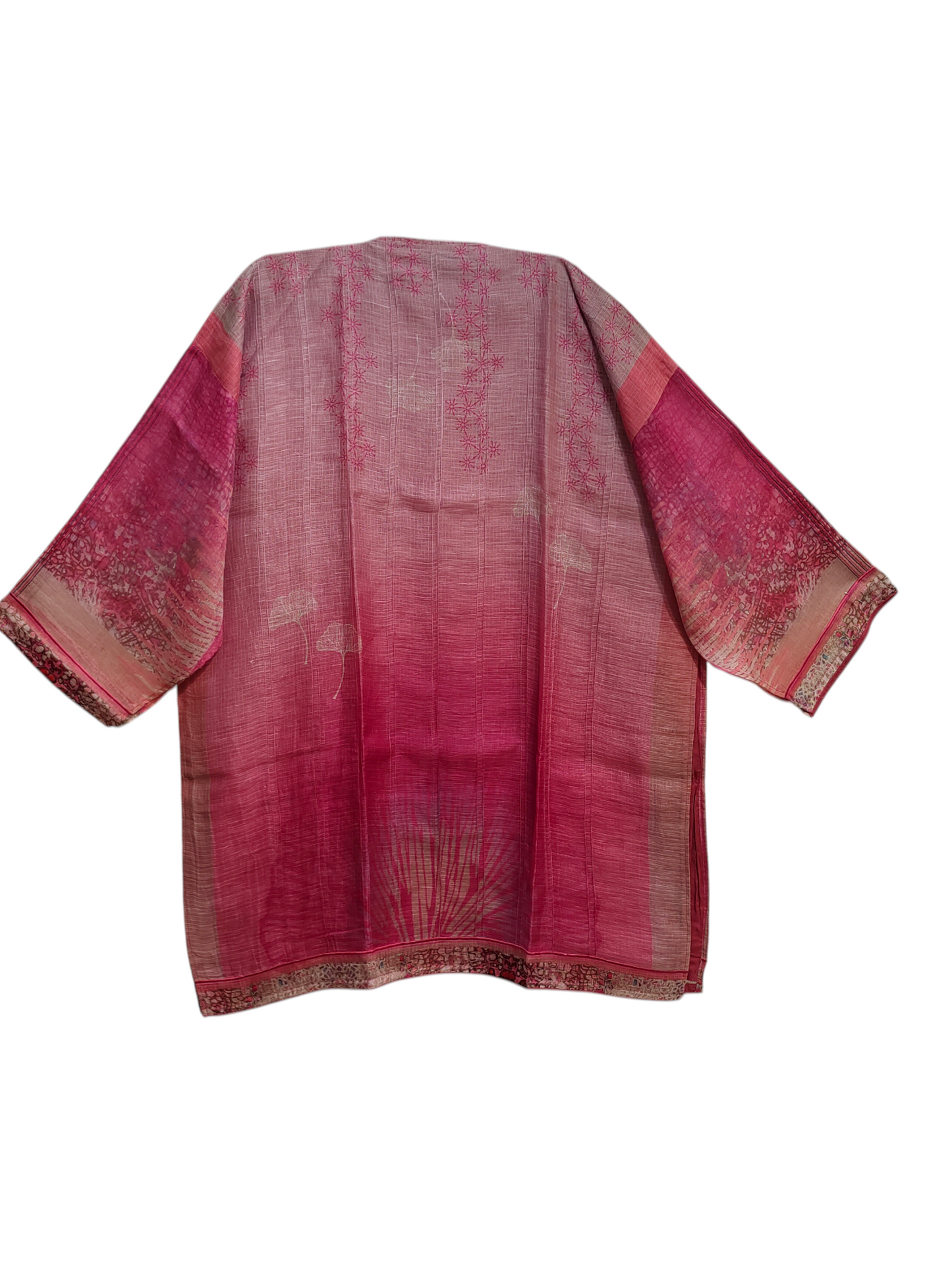 Semistitched Chanderi Digital Printed Short Tunic