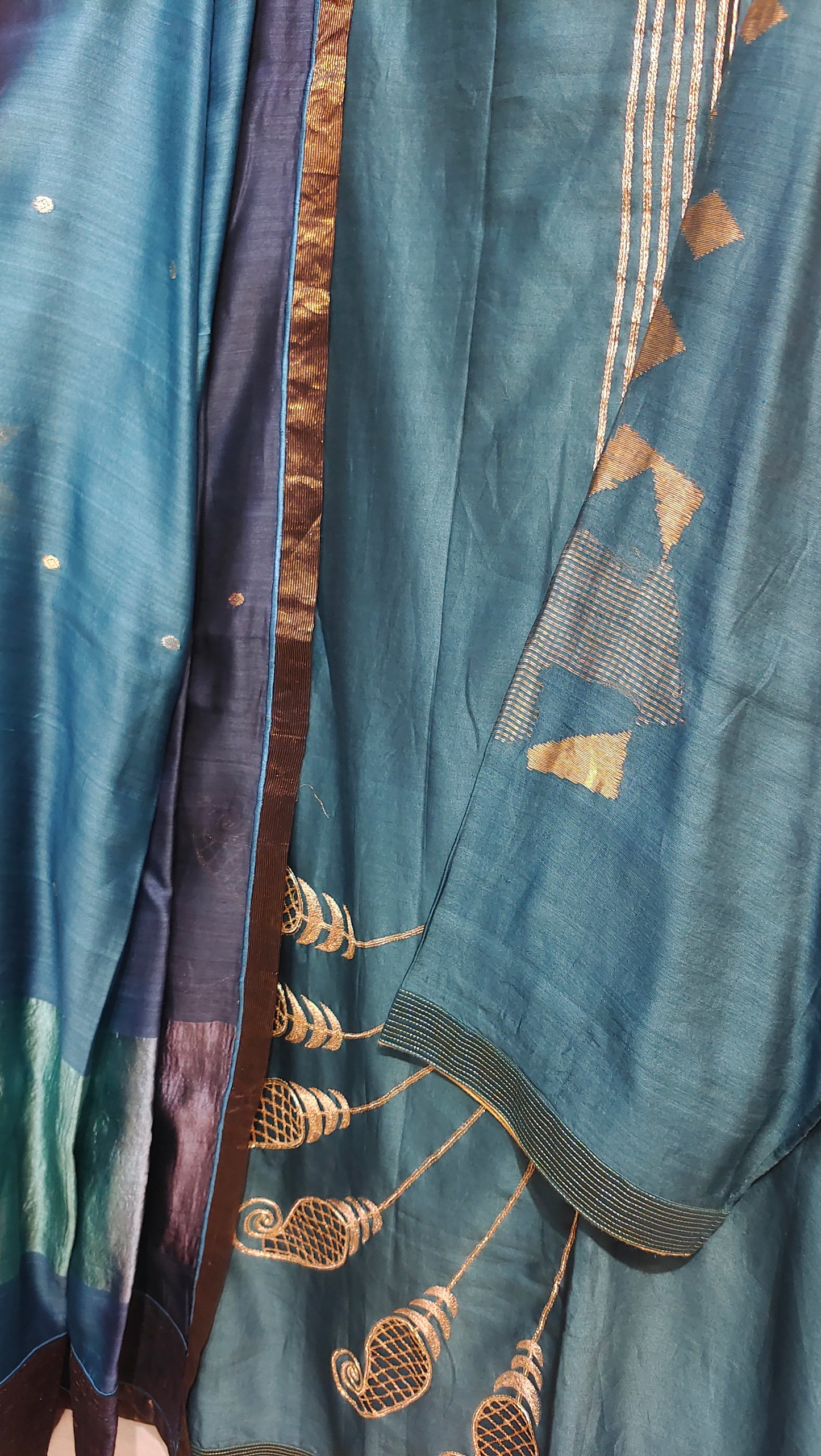 Semi Stitched Chanderi Formal Suitset