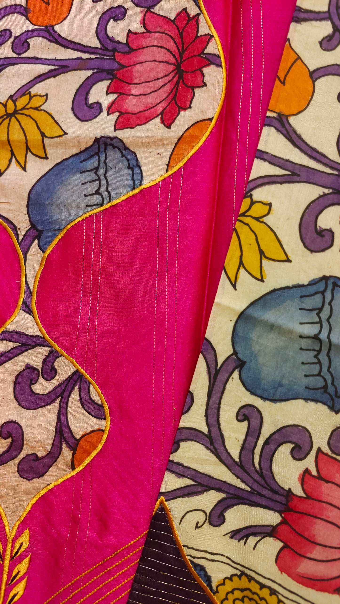 Semi Stitched Chanderi Kalamkari Blouse