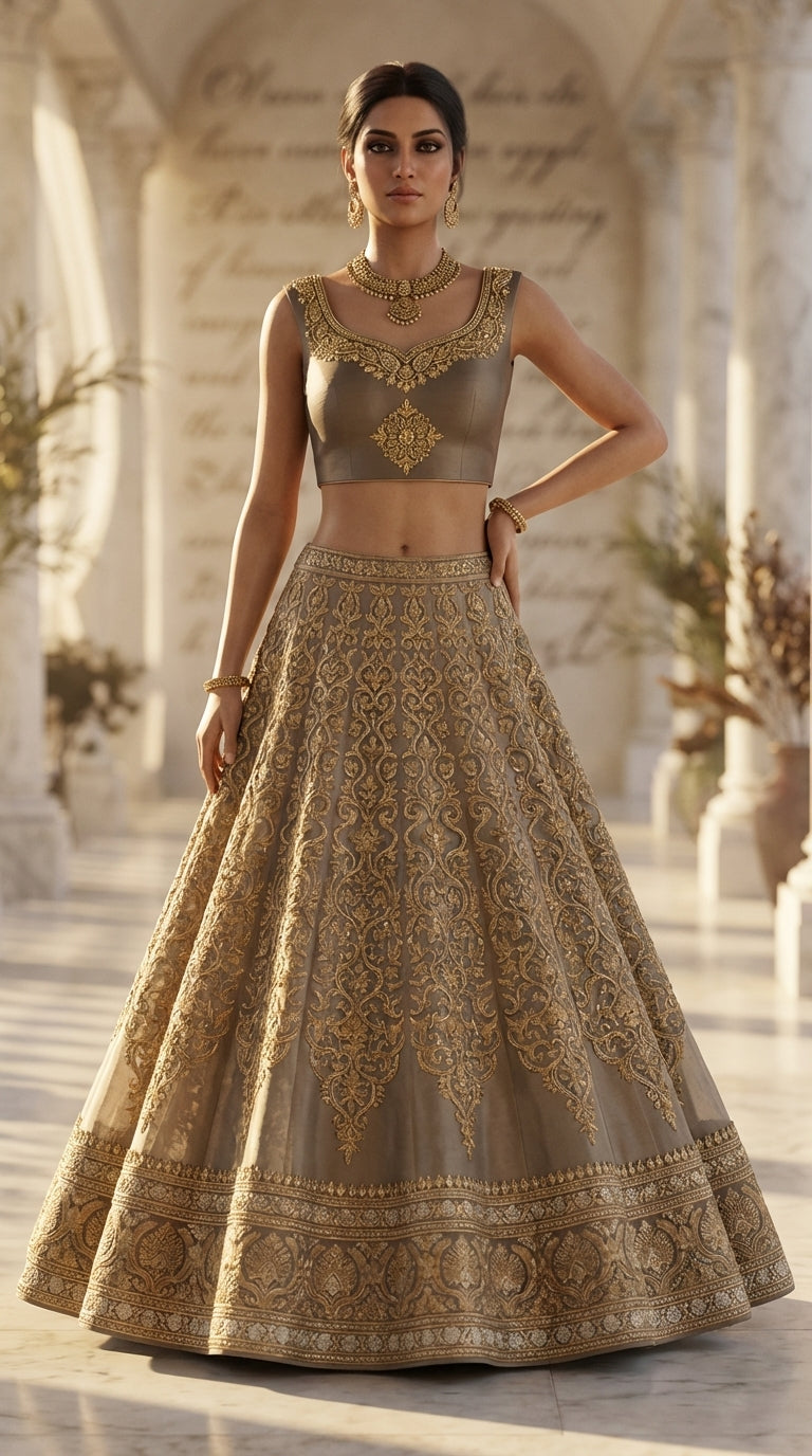 Formal embroidered Lehnga