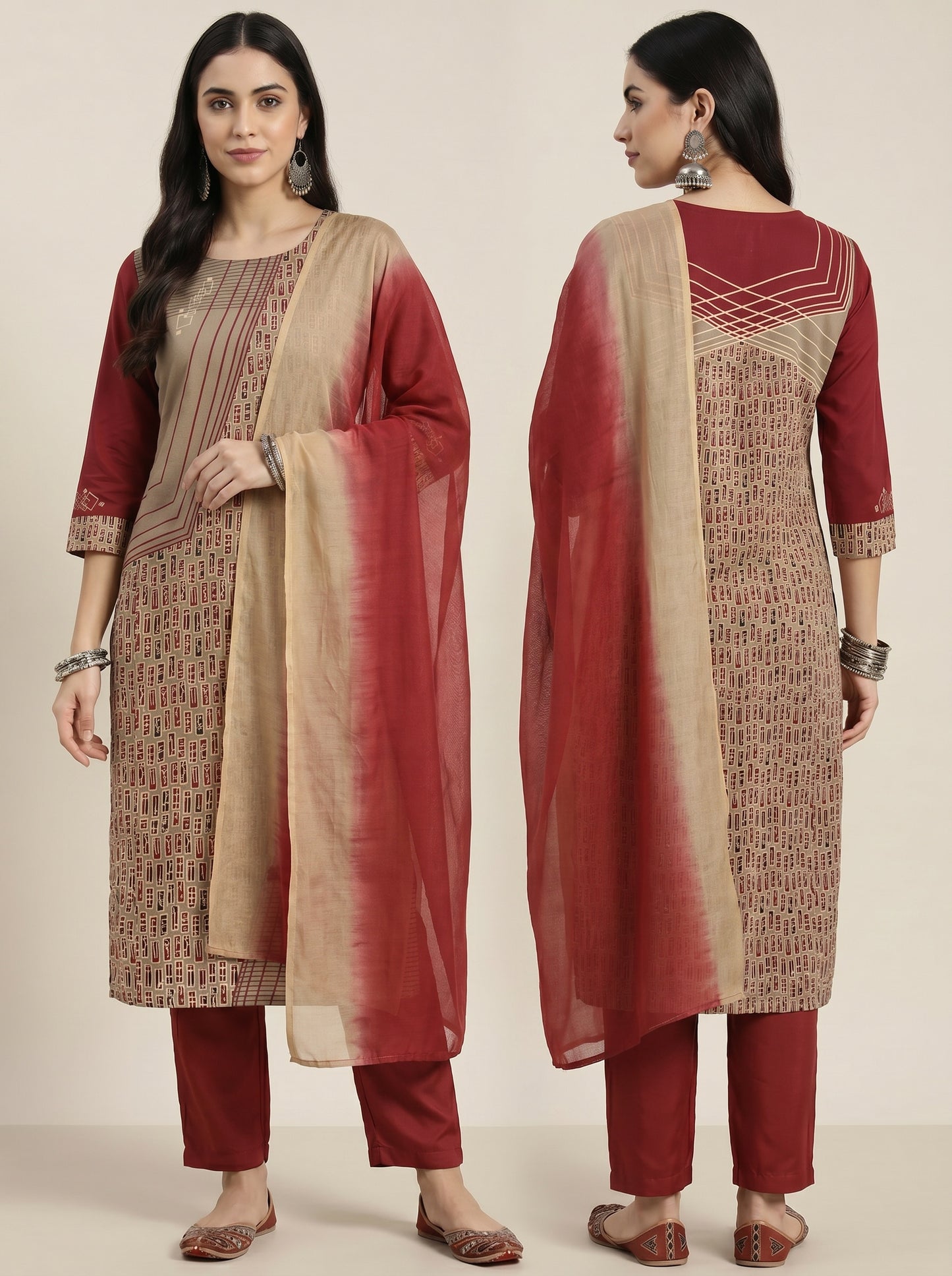 Semi Stitched Cotton Casual Suitset