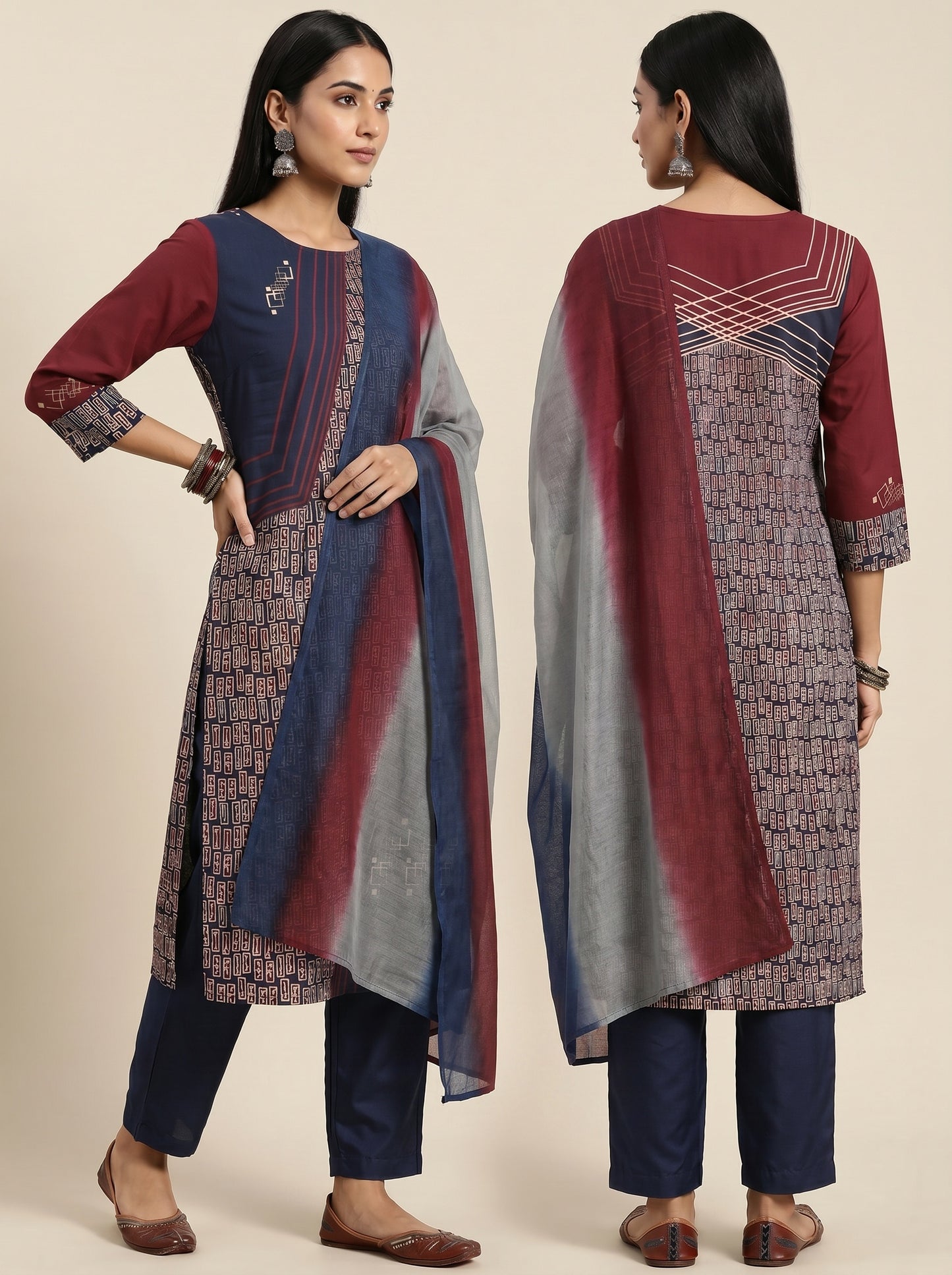 Semi Stitched Cotton Casual Suitset
