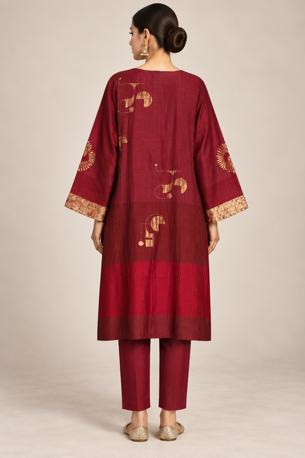 Semi Stitched Chanderi  Formal kurta