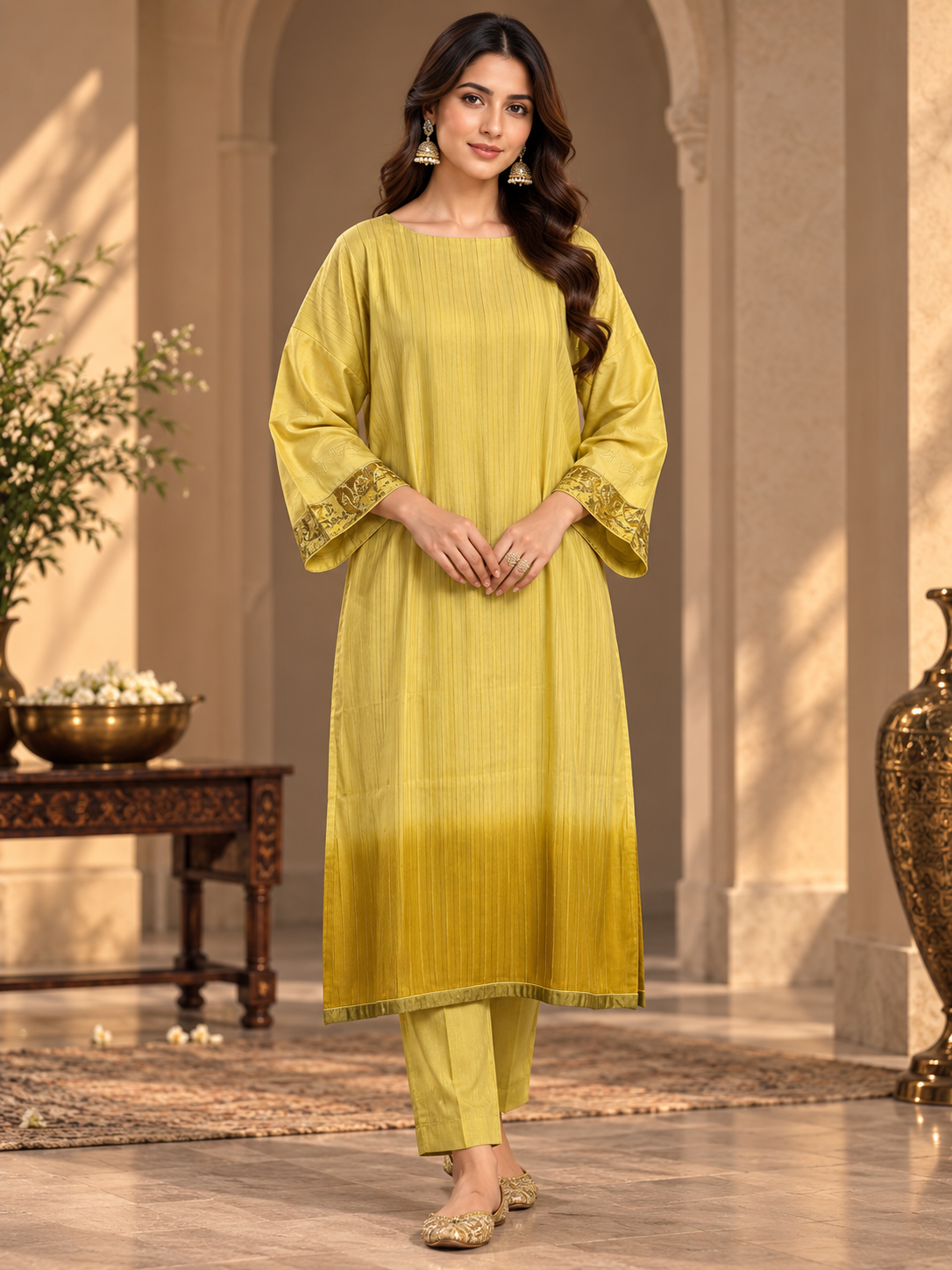 Semi Stitched Chanderi  Formal kurta
