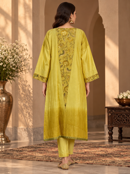 Semi Stitched Chanderi  Formal kurta