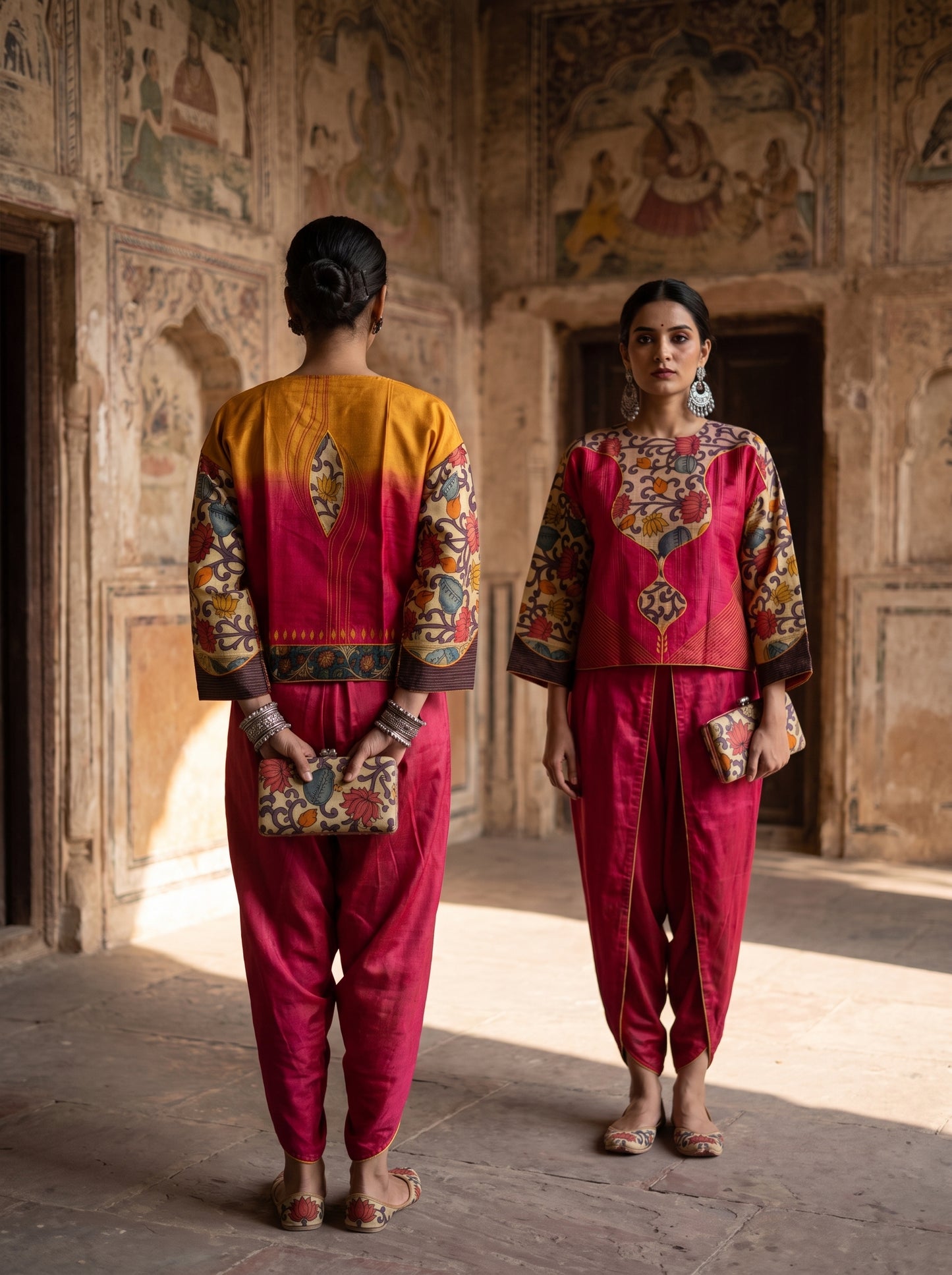 Semi Stitched Chanderi Kalamkari Blouse