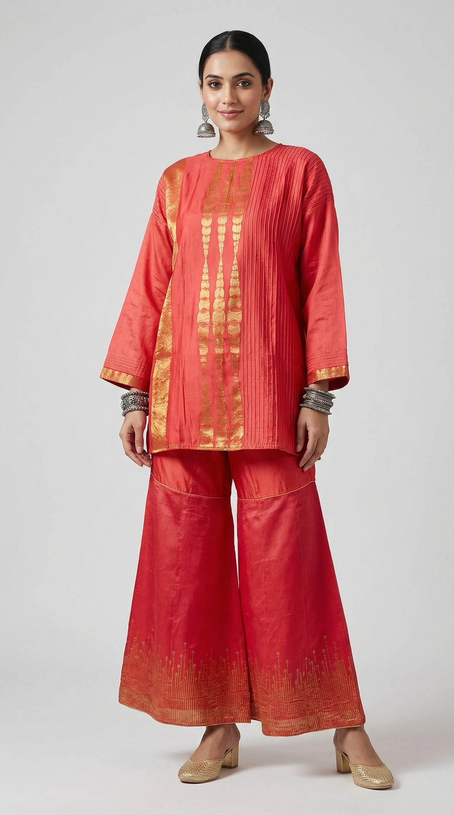 Indowestern chanderi formal coordset