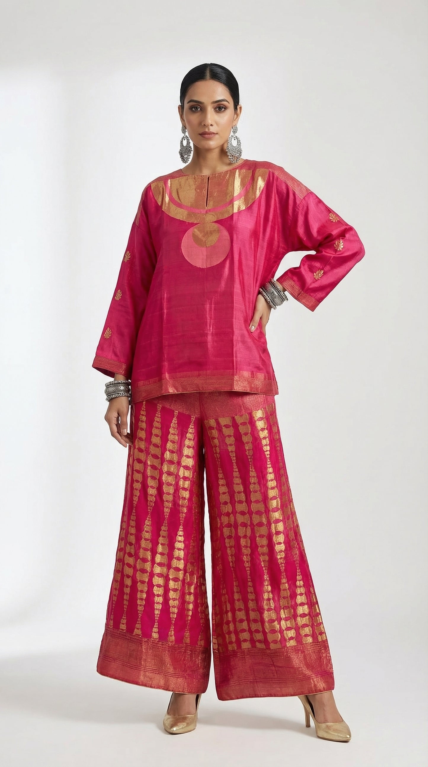 Indowestern chanderi formal coordset