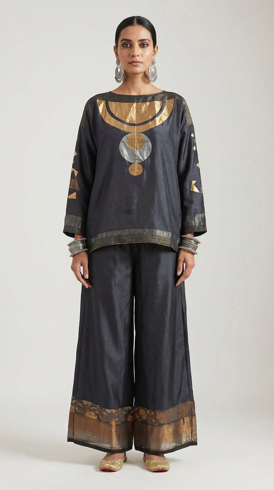 Indowestern chanderi formal coordset
