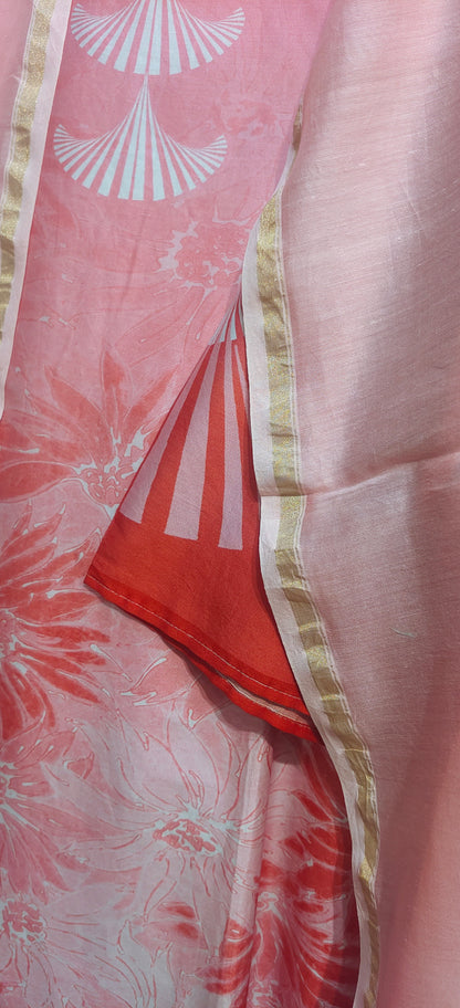 Semi Stitched Chanderi kurta