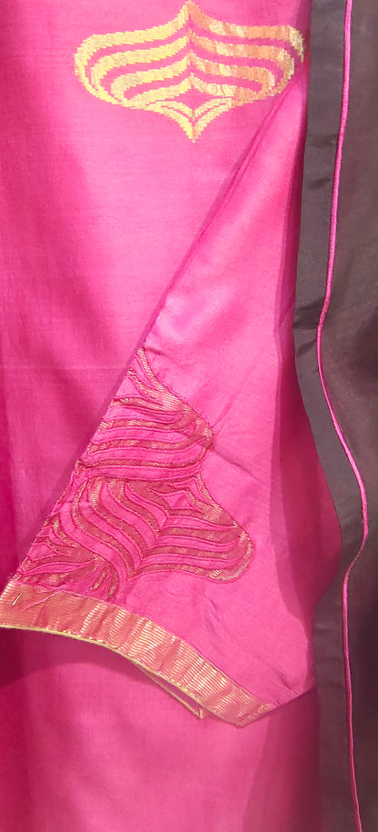 Semi Stitched Formal chanderi Kurta