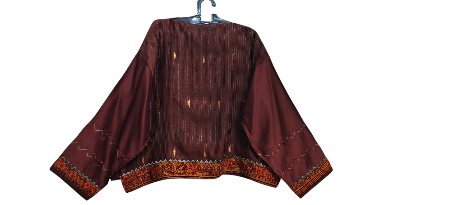 Semistitched Chanderi Ɓlouse Jacket