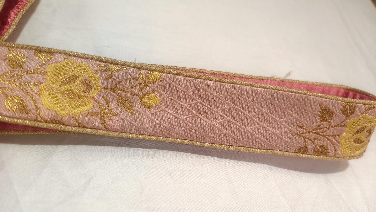 Saanjh Blush Gold Embroidered Fringe Potli