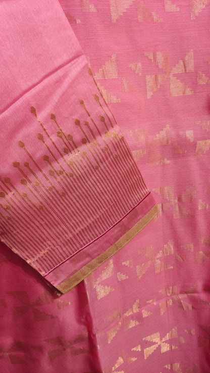 Semi Stitched Chanderi Formal Suitset