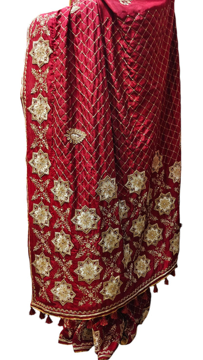Formal Silk Paisley Zardozi saree