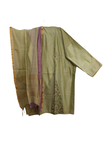 Semi Stitched Chanderi Formal Suitset