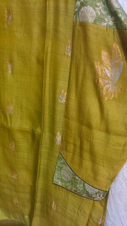 Semi Stitched Chanderi  Formal kurta