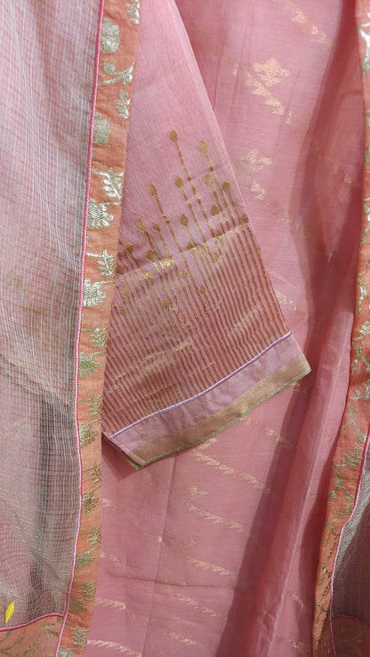 Semi Stitched Chanderi  Formal kurta