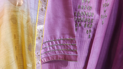 Semi Stitched Chanderi  Formal kurta