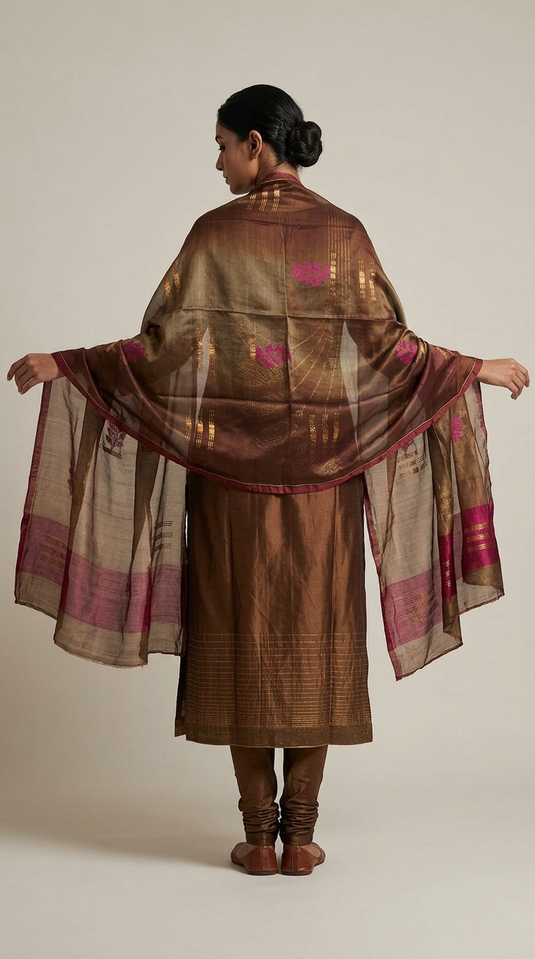 Semi Stitched Formal chanderi Suitset