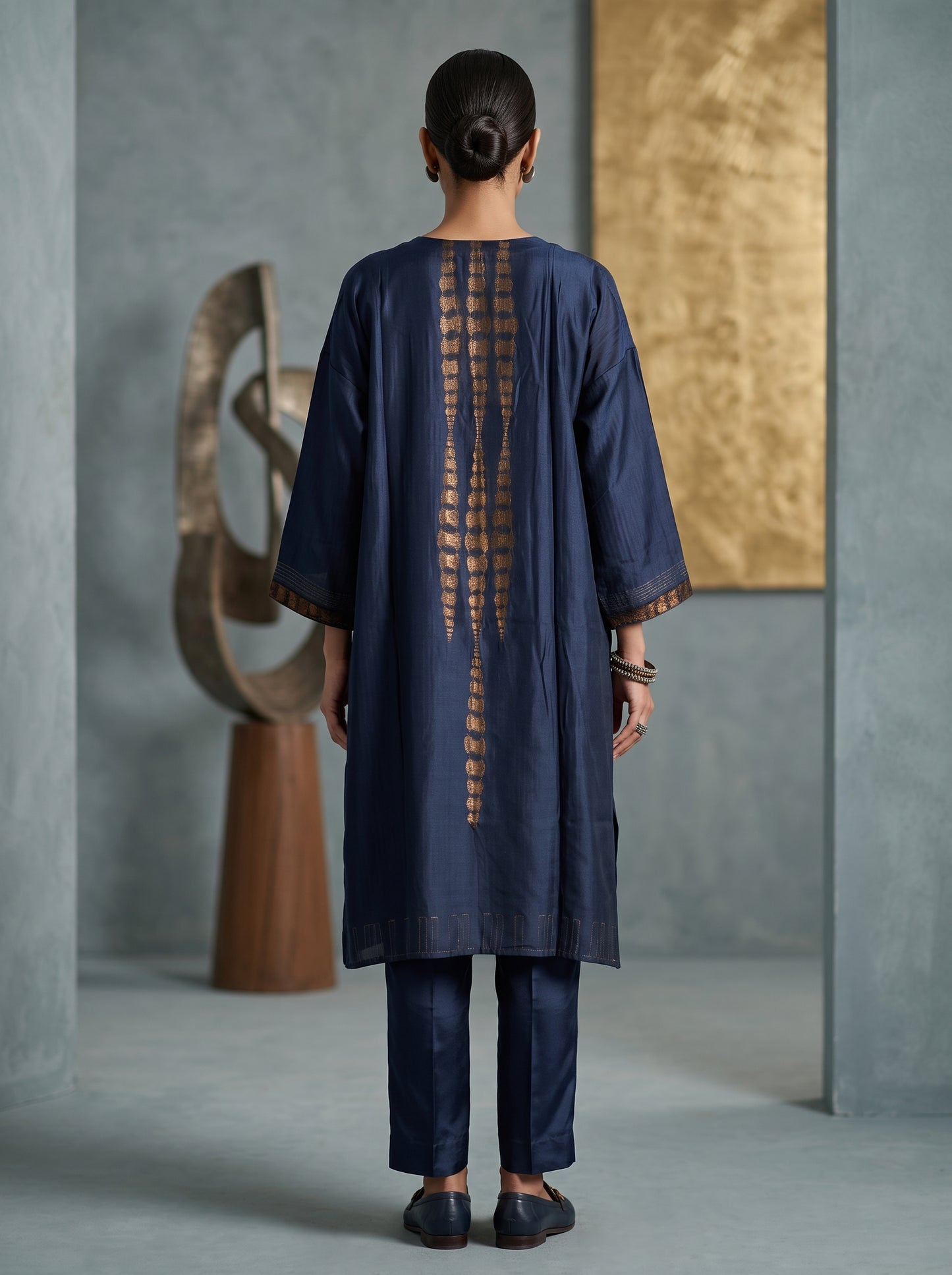 Semi Stitched Chanderi  Formal kurta