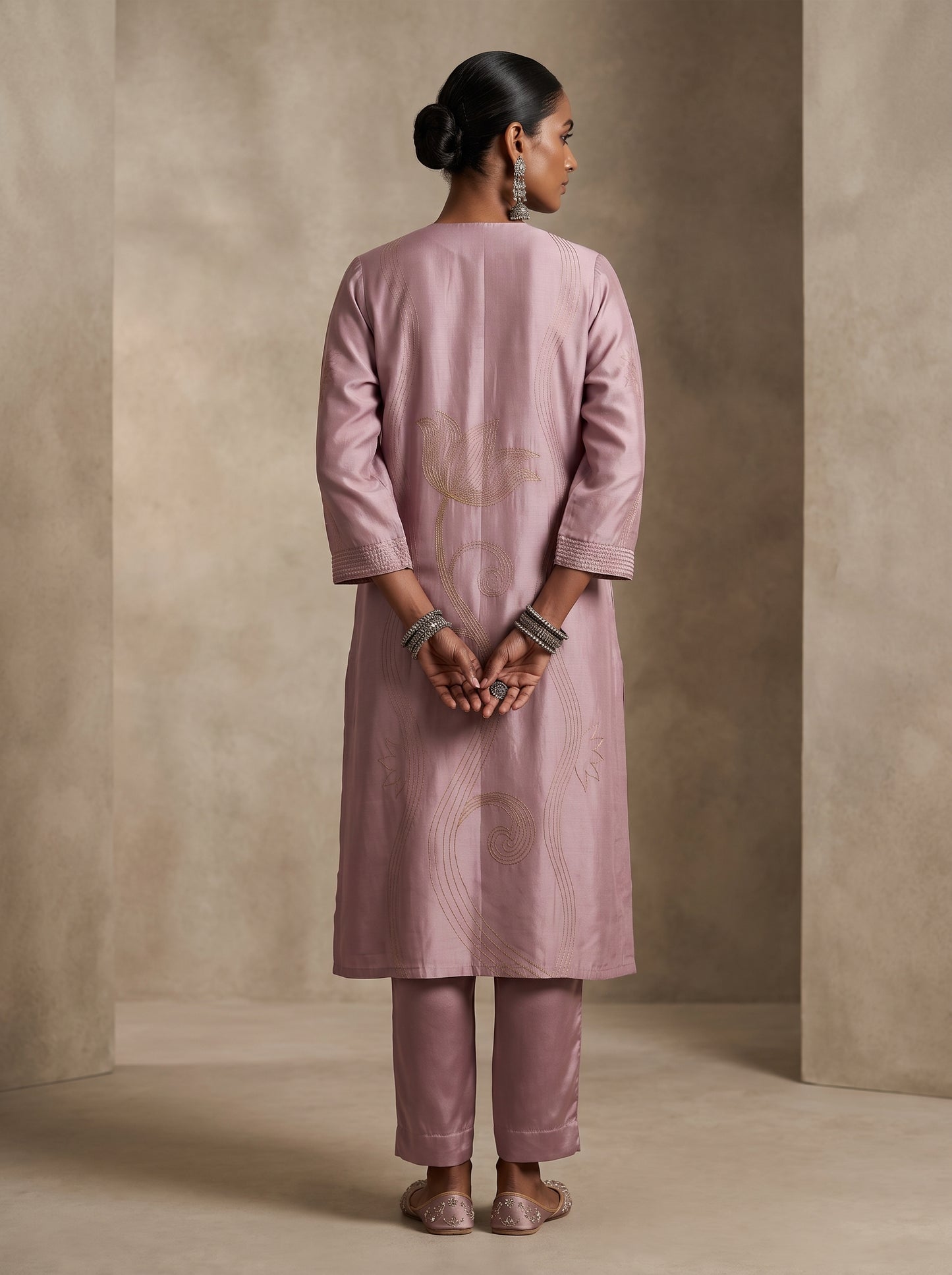 Semi Stitched Chanderi  Formal kurta