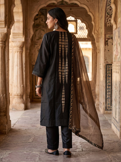 Semi Stitched Chanderi Formal Suitset