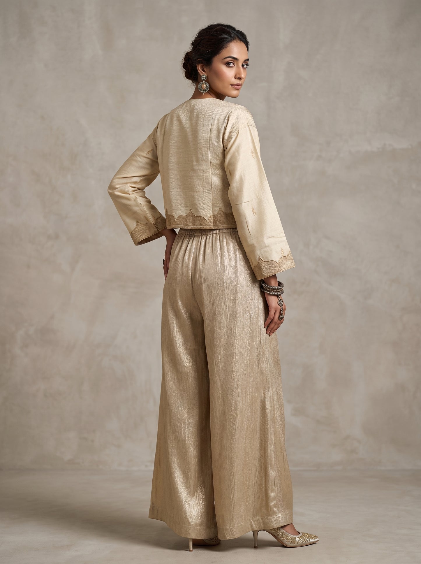 Indowestern chanderi formal coordset