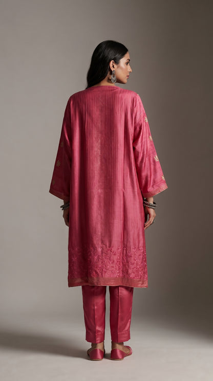 Semi Stitched Formal Chanderi Kurta