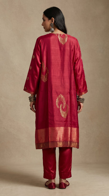 Semi Stitched Formal Chanderi Kurta