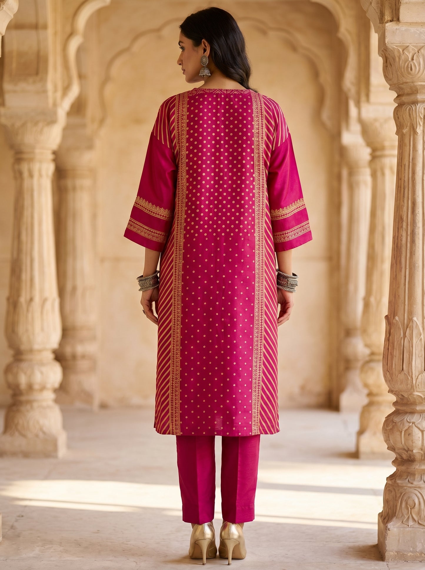 Semi Stitched Chanderi Casual kurta
