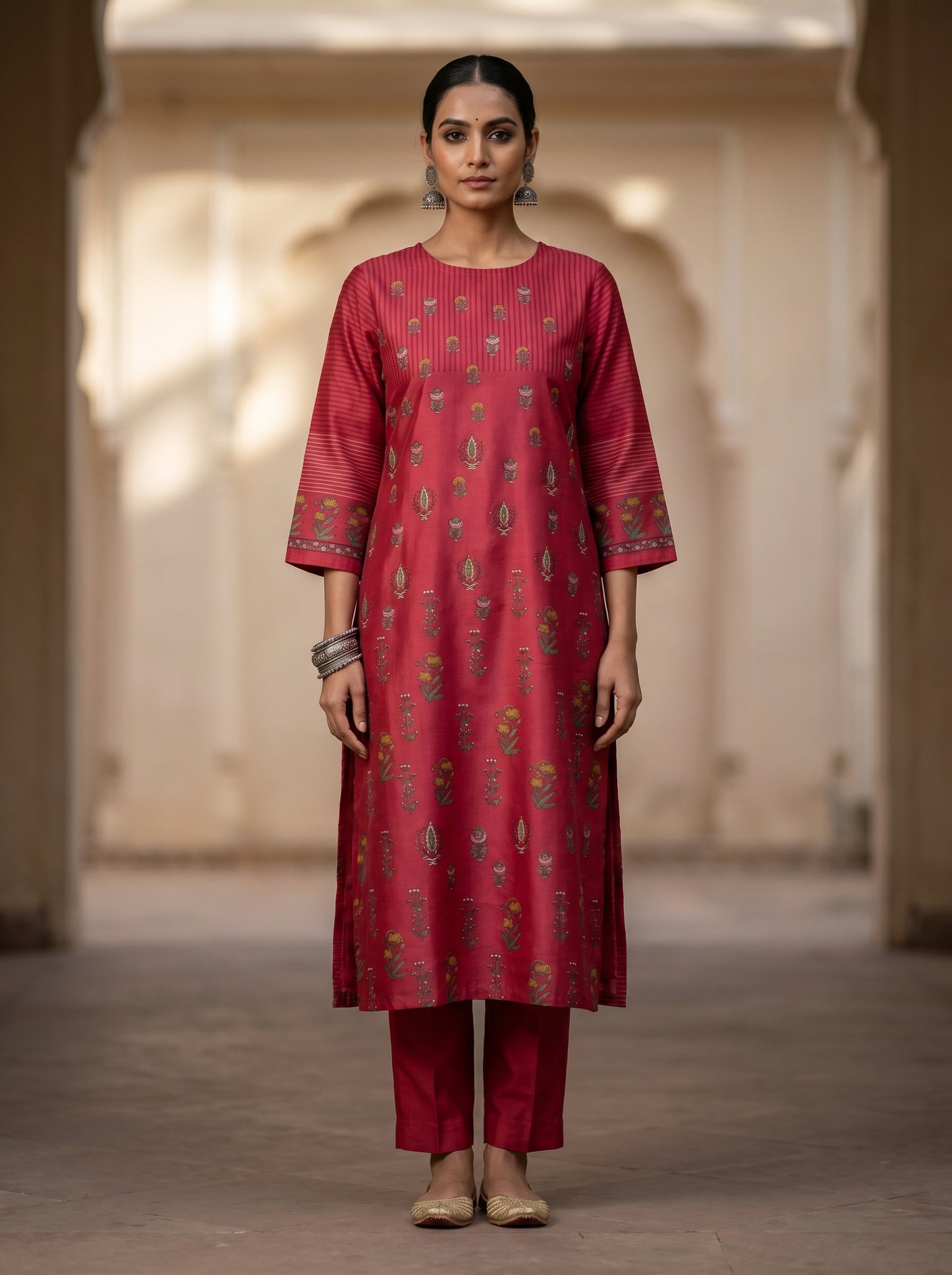 Semi Stitched Chanderi Casual kurta