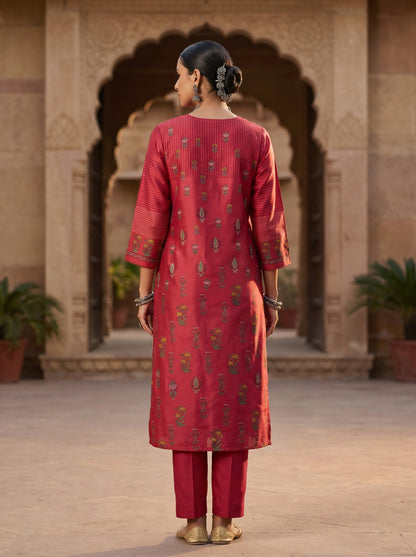 Semi Stitched Chanderi Casual kurta