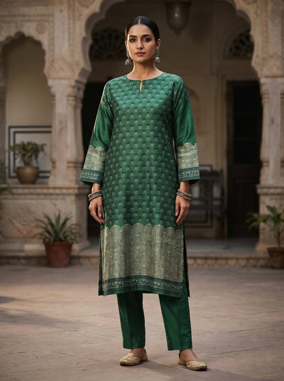 Semi Stitched Chanderi Casual kurta