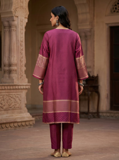 Semi Stitched Chanderi Casual kurta