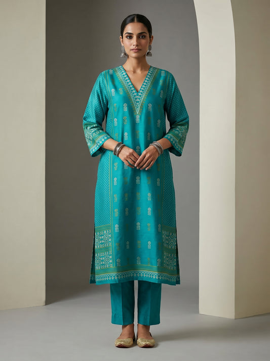 Semi Stitched Chanderi Casual kurta